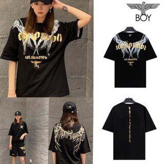 Boy LONDON เสื้อยืดแขนสั้น คอกลม พิมพ์ลายนกอินทรีย์ สีบรอนซ์ สไตล์สตรีท ไฮเอนด์ สําหรับคู่รัก