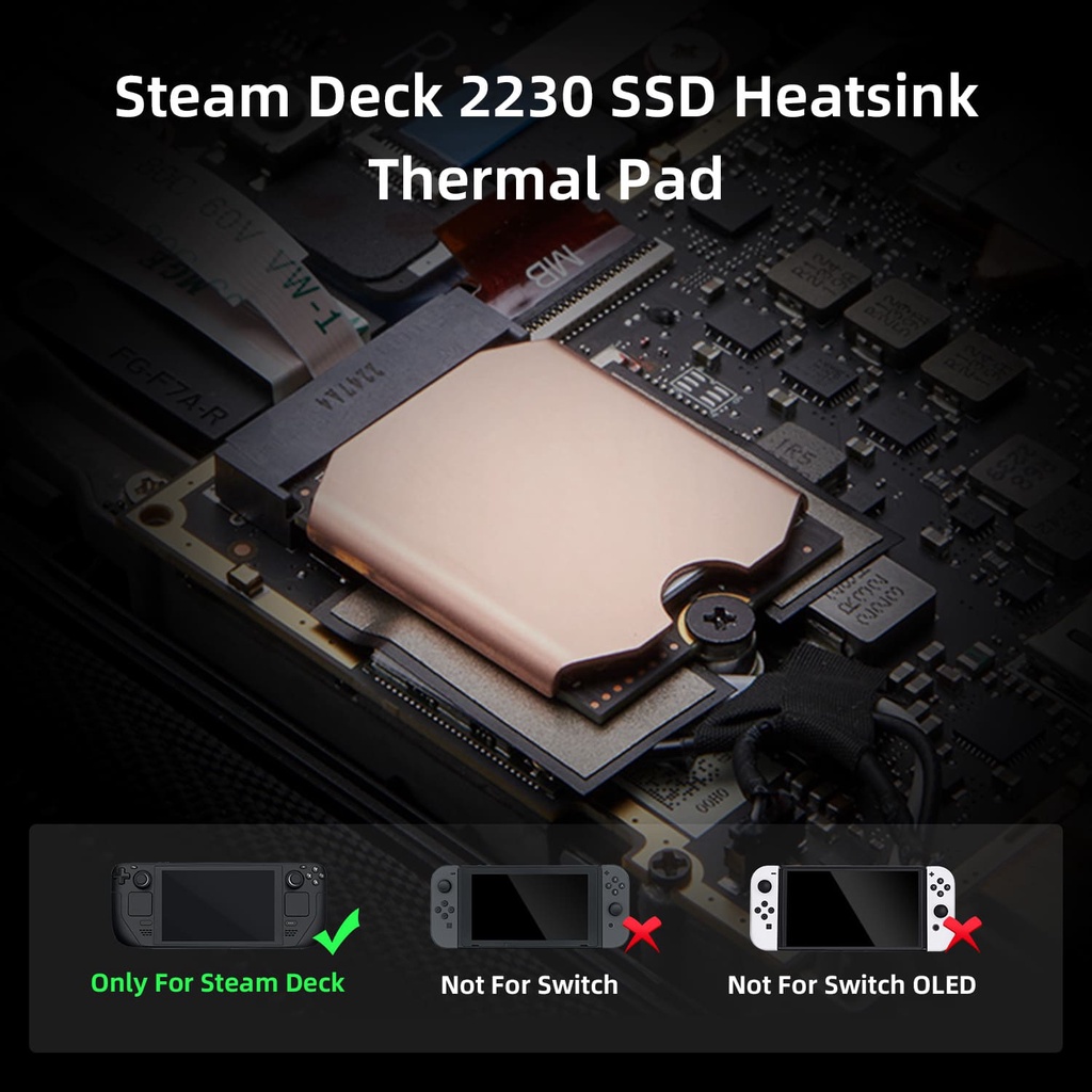 125 บาท แผ่นฮีทซิงค์ระบายความร้อน พร้อมฝาครอบด้านหลัง สําหรับ Steam Deck M.2 2230 SSD Gaming & Consoles