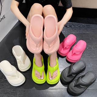 [พร้อมส่ง] _ 7.0 Stepping on Shit รองเท้าแตะลําลอง ส้นหนา เหมาะกับฤดูร้อน สไตล์เกาหลี สําหรับผู้หญิง