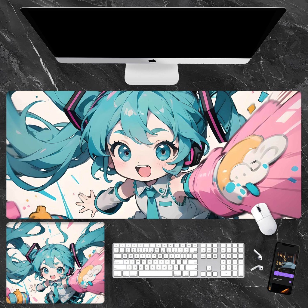 [70 * 30 ซม.] Hatsune Miku แผ่นรองเมาส์ ขนาดใหญ่มาก เกมมิ่ง น่ารัก สองมิติ โน๊ตบุ๊ค อินเตอร์เน็ต คาเ