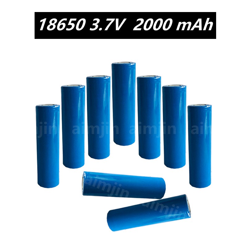 ▦⊕﹉ 100% ต้นฉบับ 18650 2000 Mah 3.7V ชาร์จแบตเตอรี่ + ชาร์จ