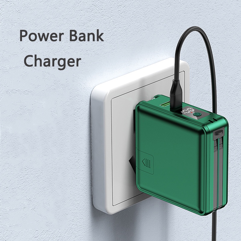 ❁☽ 15000Mah ชาร์จพาวเวอร์แบงค์ Qi ชาร์จไร้สายพาวเวอร์แบงค์ในตัวสายเคเบิล AC ปลั๊กชาร์จแบบพกพา Ipho