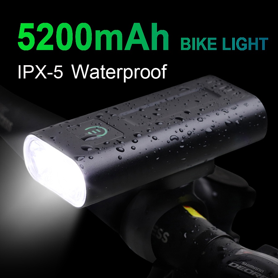 ❖ NEWBOLER 1000 Lumen จักรยานไฟหน้า 5200Mah เป็นพาวเวอร์แบงค์ USB ชาร์จไฟจักรยานไฟหน้า Ipx5 W