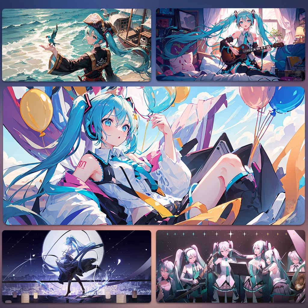 [700 * 300] miku Hatsune miku แผ่นรองเมาส์ ขนาดใหญ่ แผ่นรองเมาส์ คีย์บอร์ด โต๊ะคอมพิวเตอร์ อะนิเมะ แ