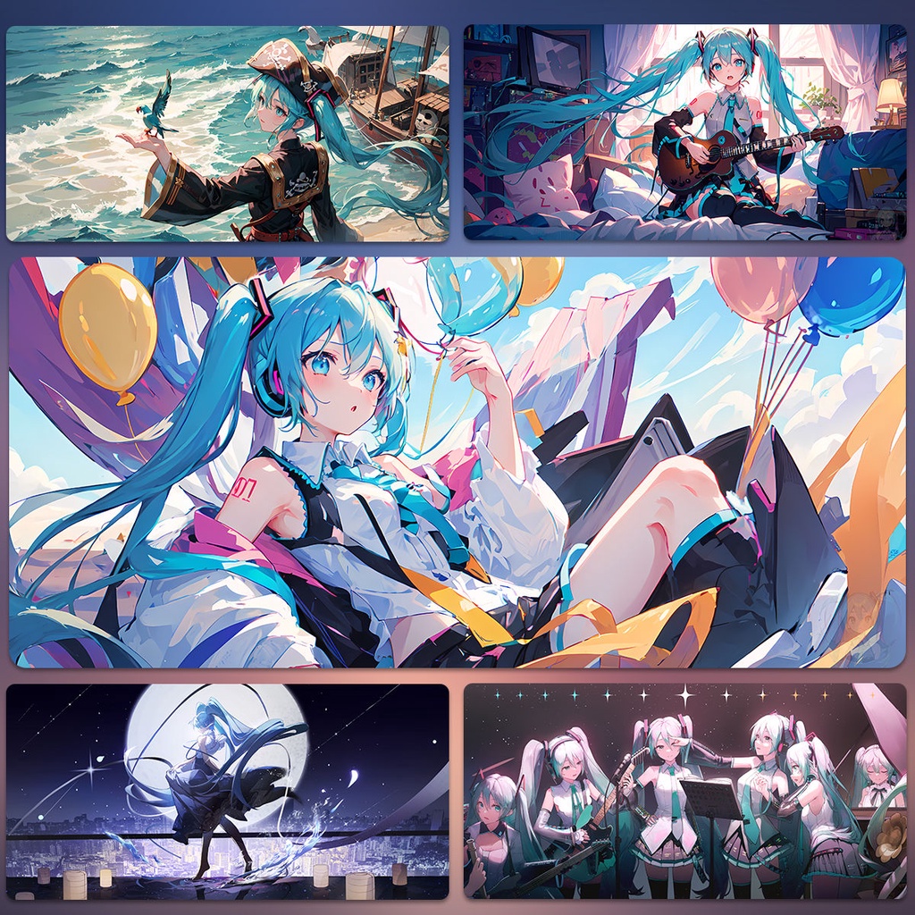 [700 * 300] miku Hatsune miku แผ่นรองเมาส์ ขนาดใหญ่ แผ่นรองเมาส์ คีย์บอร์ด โต๊ะคอมพิวเตอร์ อะนิเมะ แผ่นรองเมาส์สองมิติ