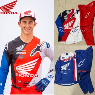 เสื้อกีฬาแขนยาว ลาย HONDA Jersey เหมาะกับขี่รถจักรยานยนต์วิบาก สําหรับผู้ชาย