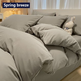 ﺴSpring Breeze ผ้าฝ้าย 100% Class A แปรงชุดสี่ชิ้นหนาผ้าฝ้ายแท้และผ้านวมหน้าแรกห้องนอนชุดสามชิ้น