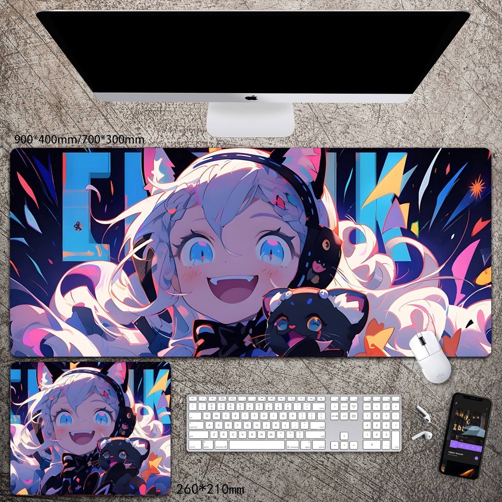 [70 * 30 ซม.] แผ่นรองเมาส์ ลายการ์ตูนแมว สองมิติ ขนาดใหญ่ สําหรับเล่นเกม หอพัก คาเฟ่