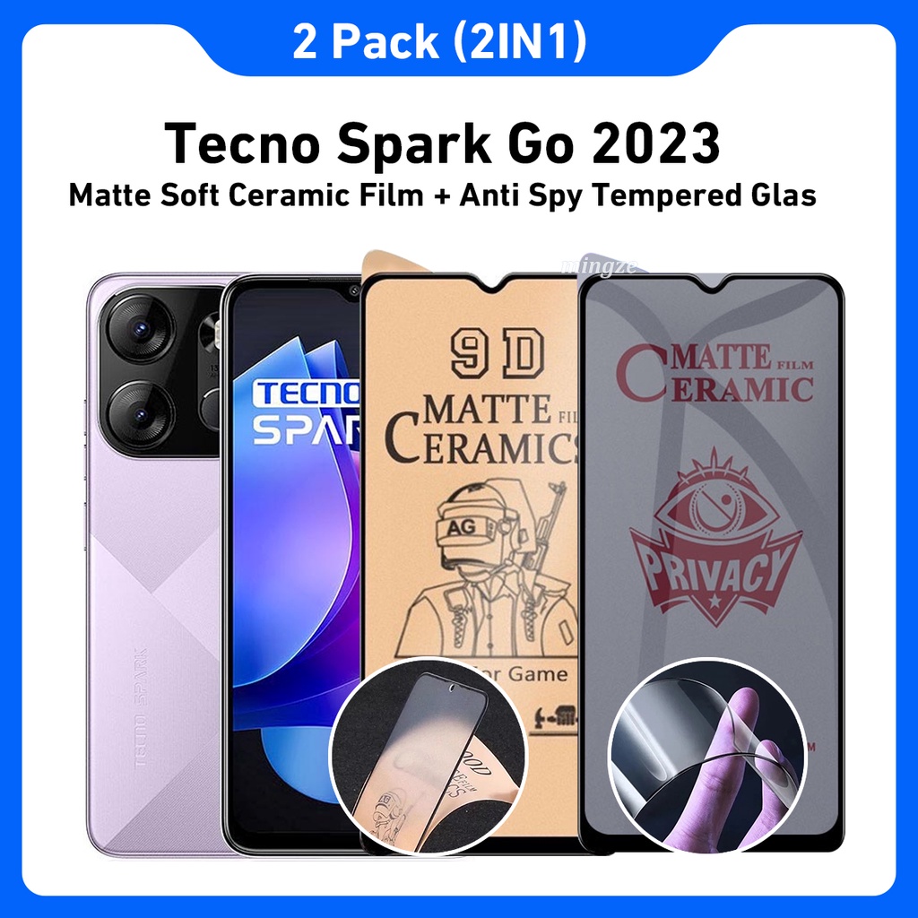 Tecno spark Go 2023 กระจกนิรภัยกันรอยหน้าจอ เซรามิค เนื้อแมตต์ 10C เพื่อความเป็นส่วนตัว สําหรับ Tecno spark 10 pro
