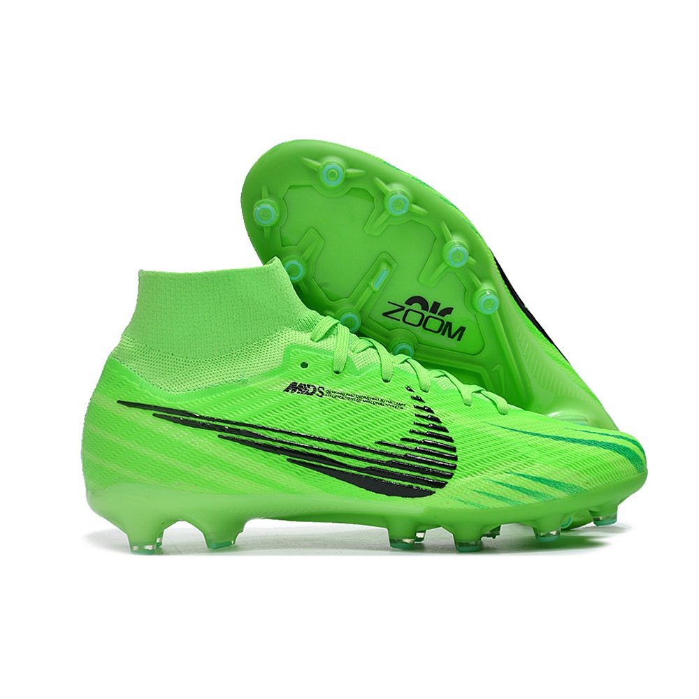 Nike Air Zoom Mercurial Superfly IX Elite AG รองเท้าฟุตบอล ข้อสูง สีเขียวขุ่น