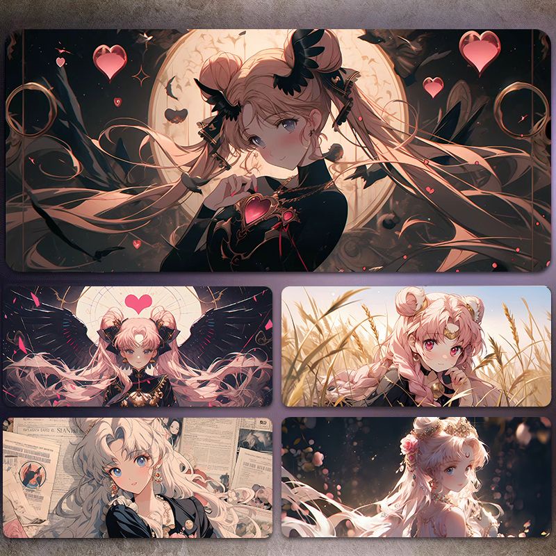 [700 * 300] แผ่นรองเมาส์ ลายการ์ตูนเซเลอร์มูน น้ําแข็ง น้ํา สองมิติ หนา กันลื่น ขนาดใหญ่ สําหรับโต๊ะทํางาน สํานักงาน