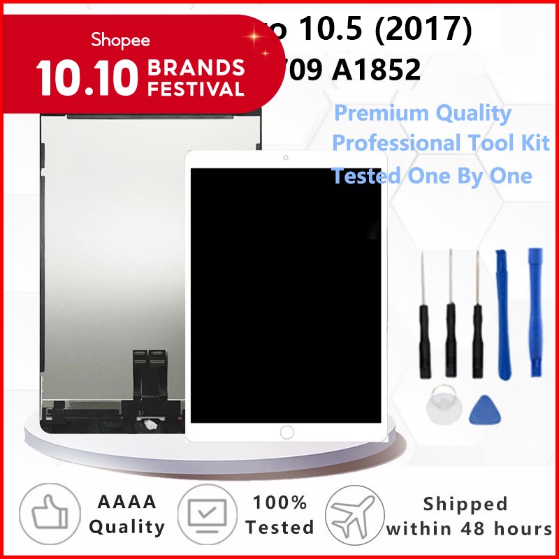 อะไหล่หน้าจอสัมผัสดิจิทัล LCD 100% แบบเปลี่ยน สําหรับ iPad Pro 10.5 นิ้ว A1701 A1709 A1852