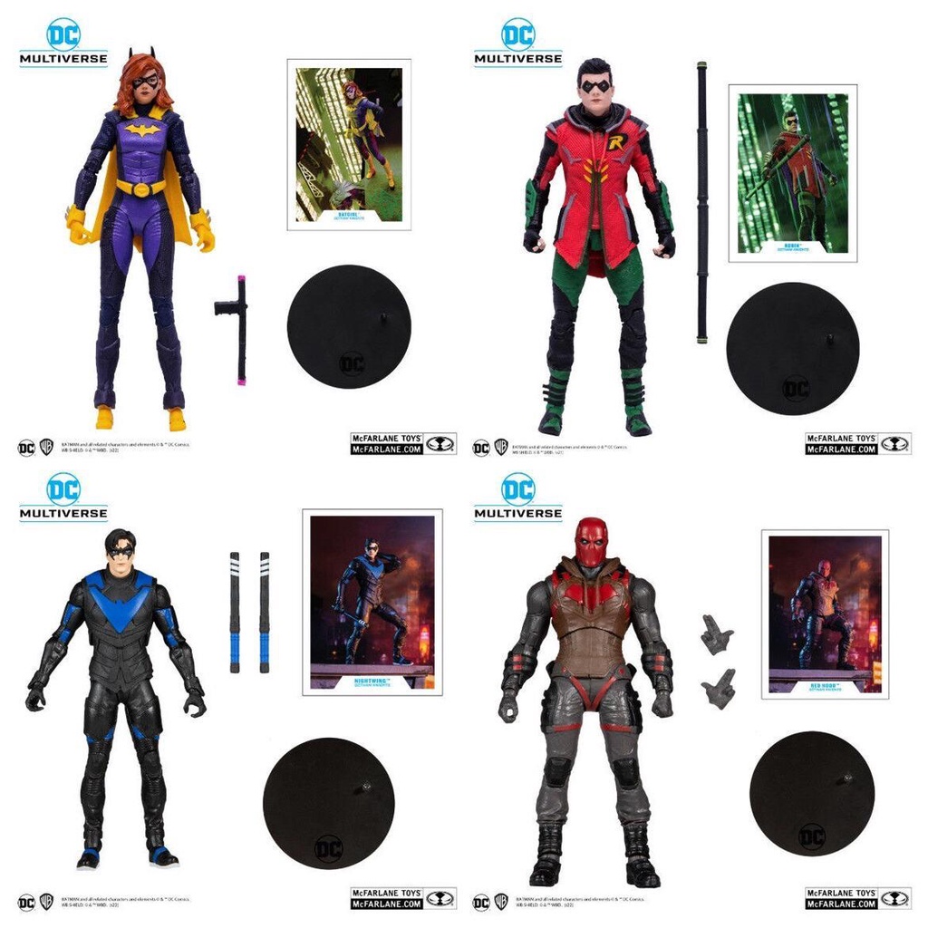 Mcfarlane แอ็คชั่นฟิกเกอร์ 7 นิ้ว Gotham Knight set Red Hood Robin Batgirl Nightwing