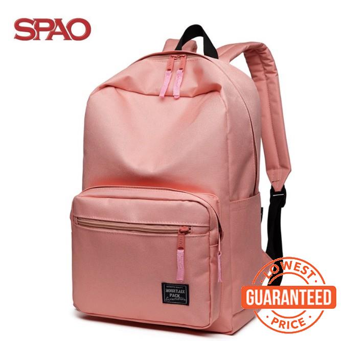 SC1 SPAO School Bag Casual Outdoor Travel Laptop Backpack EXO AOA Set Black Grey Red Pink