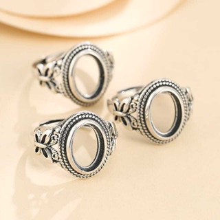 แหวนเงิน 925 ทรงวงรี ขนาด 8*11 diy สําหรับผู้หญิง