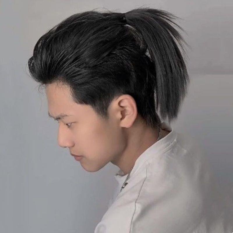 วิกผมหางม้า ผมยาว มองไม่เห็น สไตล์เกาหลี สําหรับผู้ชาย