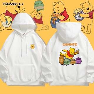 ((Little Fresh No Velvet) เสื้อกันหนาว มีฮู้ด พิมพ์ลาย Disney Winnie the Pooh Winnie the Pooh แฟชั่นฤดูใบไม้ผลิ และฤดูใบไม้ร่วง สําหรับเด็กผู้ชาย และเด็กผู้หญิง