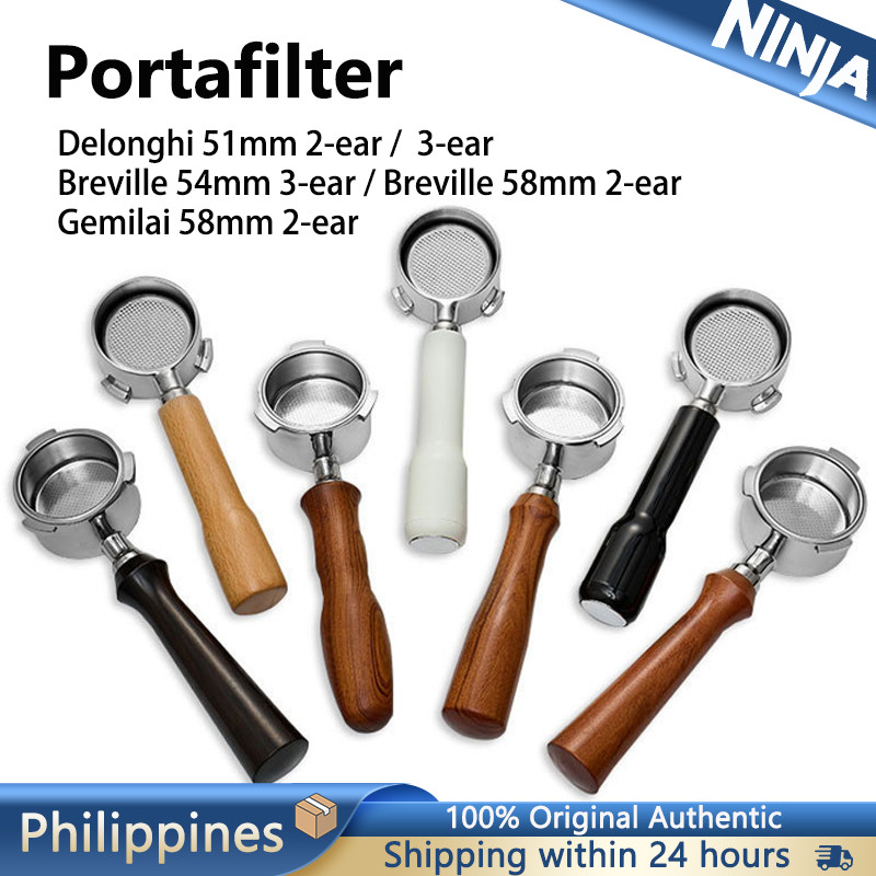 51/54/58mm Bottomless Portafilter 2/3 Ear for Delonghi Breville Gemilai Delonghi Coffee Making