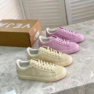 [EUR Size] Veja &amp; Mansur Gavriel 2023 รองเท้าลําลอง หนังวัวแท้ ส้นแบน ผูกเชือก โลโก้ V สองสี สไตล์คลาสสิก สําหรับผู้หญิง