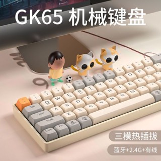 Wolf Tu GK65 คีย์บอร์ด 3 โหมด แบบพกพา สําหรับคอมพิวเตอร์ แท็บเล็ต แล็ปท็อป