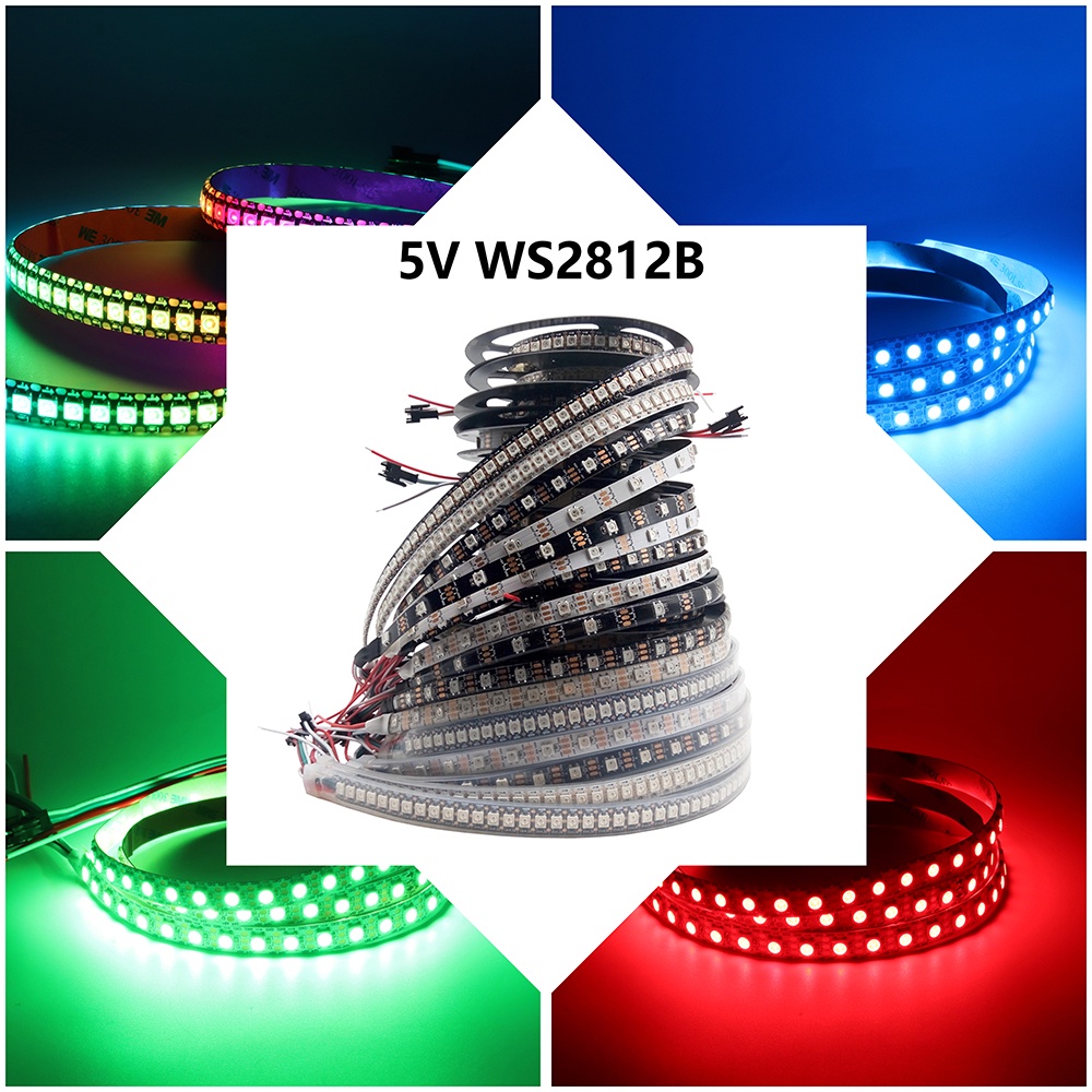 เทปไฟ LED RGB WS2812B WS2812 SMD 5050 DC5V 60 ดวง/ม. ยาว 1-5 ม. สําหรับตกแต่งห้องทีวี