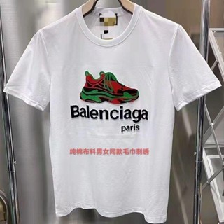 Balenciaga รองเท้าผ้าใบลําลอง ผ้าฝ้าย ปักลายโลโก้ เหมาะกับฤดูร้อน สําหรับผู้ชาย และผู้หญิง