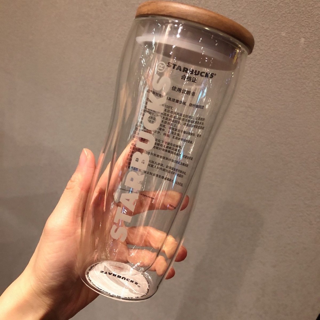 ★Starbucks แก้วกาแฟ สองชั้น ทนความร้อนสูง พร้อมฝาปิด สไตล์เกาหลี คลาสสิก