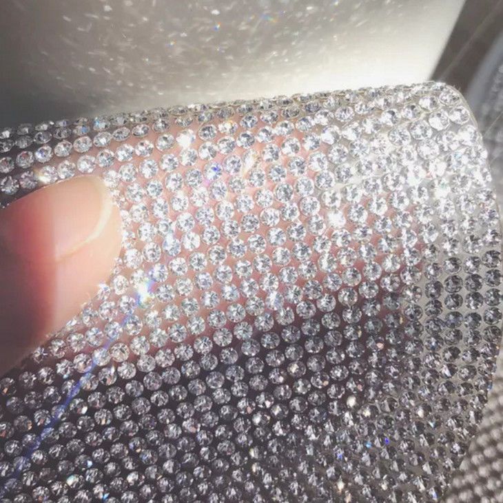 ตกแต่งรถยนต์สติกเกอร์เพชรภายในรถ rhinestone สติกเกอร์คริสตัลแก้วแฟลชเพชร DIY อุปกรณ์เสริมรองเท้า KTV สติกเกอร์เพชร