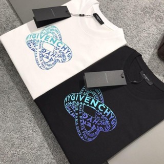 Givenchy ใหม่ เสื้อยืดลําลอง แขนสั้น พิมพ์ลายโลโก้ตัวอักษร 3D ทรงหลวม สไตล์ยุโรป แฟชั่นฤดูร้อน สําหรับผู้ชาย และผู้หญิง