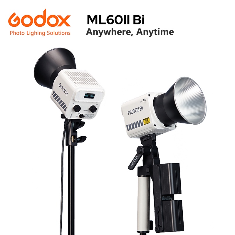 Godox ML60II BI ไฟเติมแสง แบบพกพา ปรับอุณหภูมิได้ สําหรับถ่ายภาพสตูดิโอ LED