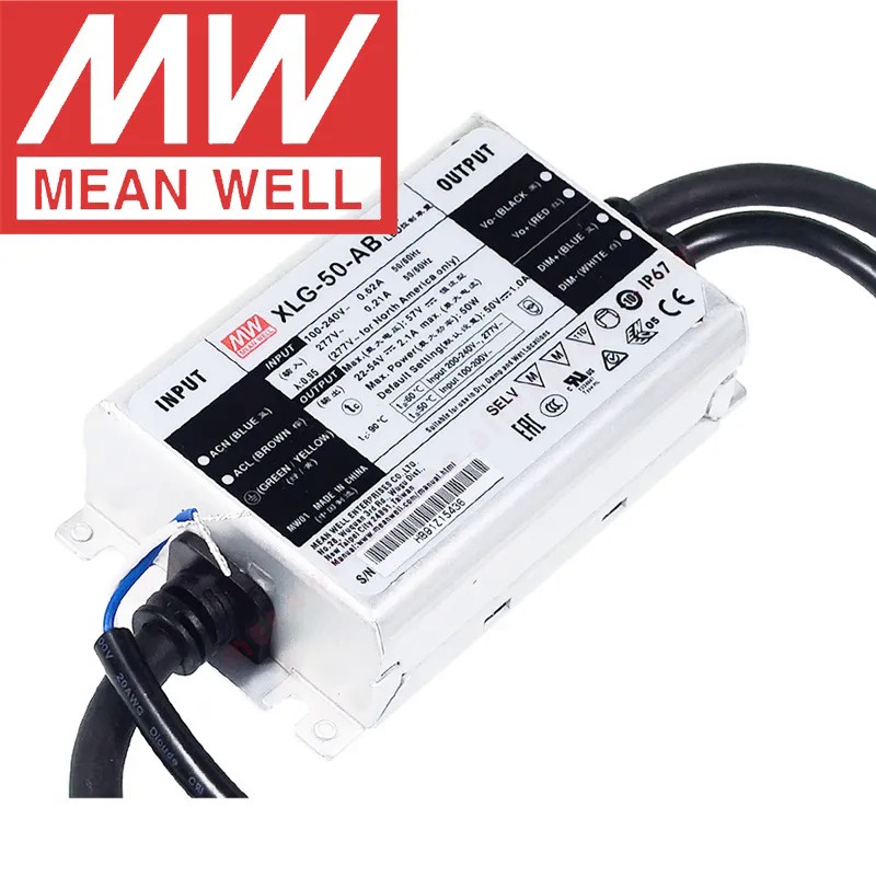 Mean Well เคสโลหะ IP67พร้อม PFC 3 In 1 Dimming LED Lighting Meanwell ไดรเวอร์ LED โหมดพลังงานคงที่50