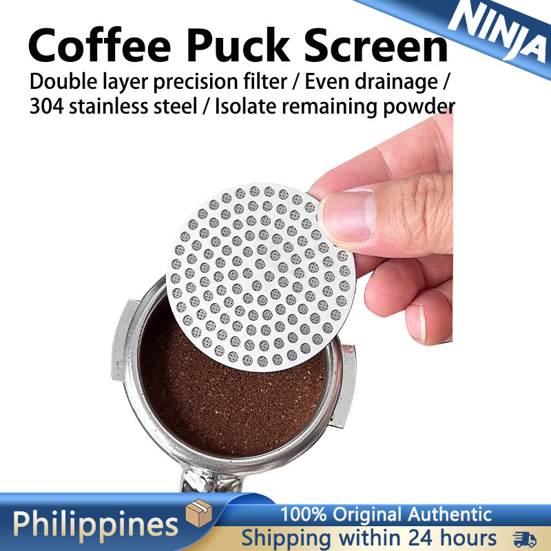 51MM 53MM 58MM Reusable Coffee Filter Puck Screen Double Layer Stainless Steels Mesh Screen