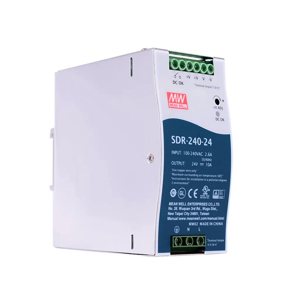 MEAN WELL SDR-240-24 แหล่งจ่ายไฟ DIN Rail