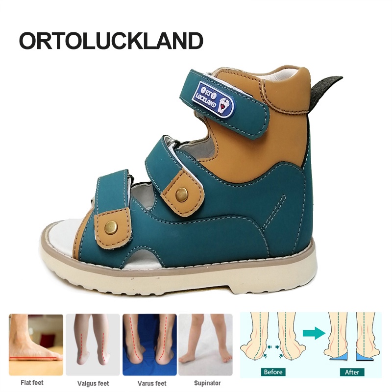 Ortoluckland เด็กรองเท้าแตะฤดูร้อนเด็กศัลยกรรมกระดูกรองเท้าเด็กผู้หญิง Flatfeet Clubfoot Arch สนับสนุนรองเท้าสําหรับเด็กวัยหัดเดิน