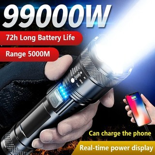 Super Bright Zoom LED Flashlight Rechargeabl Waterproof Outdoor Heavy Duty Rechargeable Flashlight