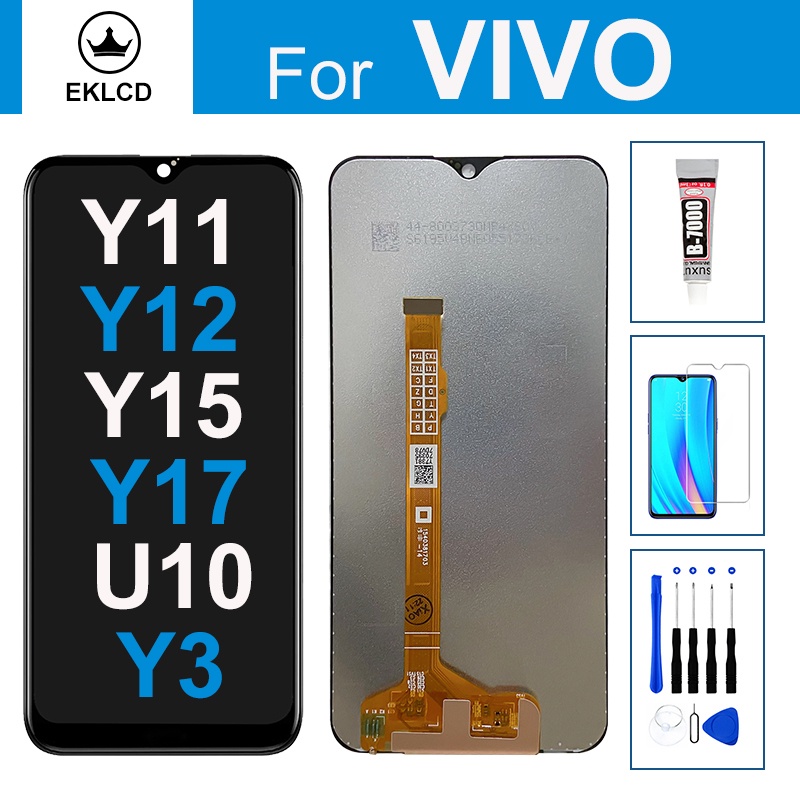 LCD ต้นฉบับสำหรับ VIVO Y11 Y12 Y15 Y17 Y3 U10 1906 จอแสดงผลหน้าจอสัมผัสอะไหล่ซ่อม