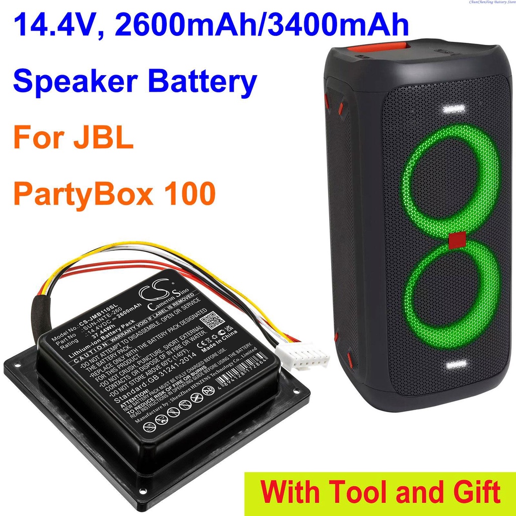 ✸ โลภ 2600Mah / 3400Mah แบตเตอรี่ลำโพงสำหรับ Partybox 100