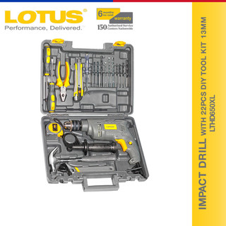 Lotus Impact Drill with 22pcs DIY Tool Kit 13MM LTHD650XL - Power Tool Set