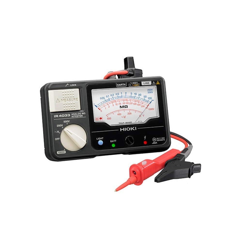 HIOKI Insulation Resistance Tester IR4033-11 Analog Megohm Hi-Tester Switched Lead Set L9788-11 Acce