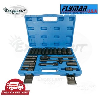 FLYMAN 22PCS 1/2" Drive Deep Impact Socket Set – Professional Grade Durability & Performance