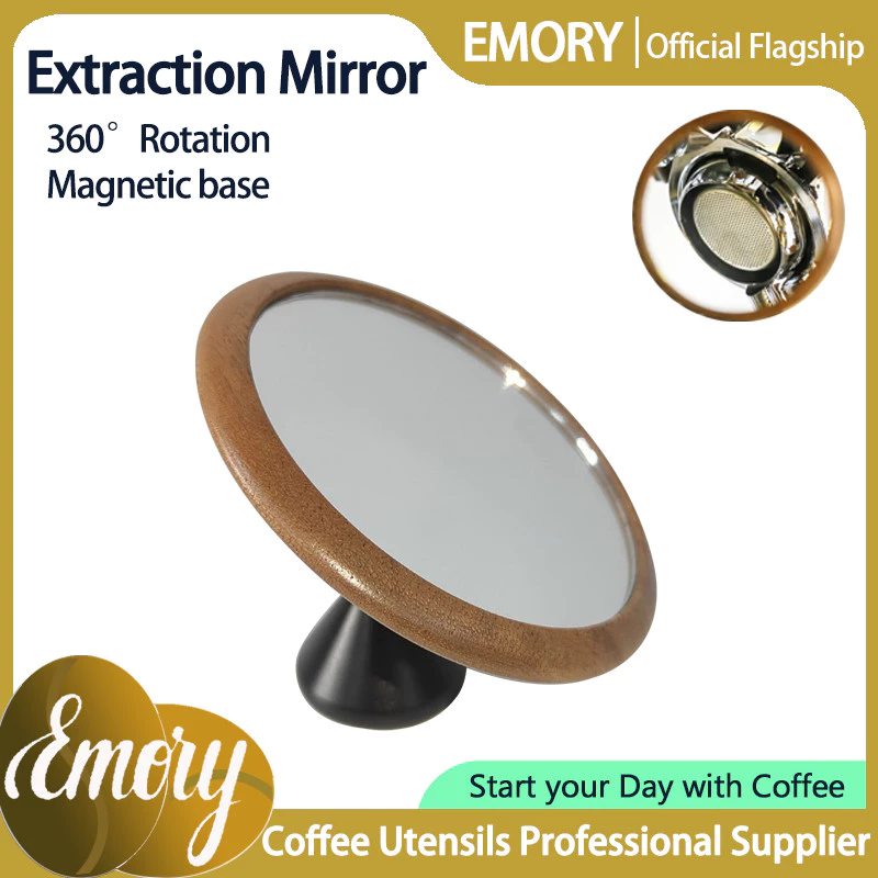 Coffee Extraction Observation Mirror 360° Rotation Magnetic base for Bottomless Portafilter Espresso