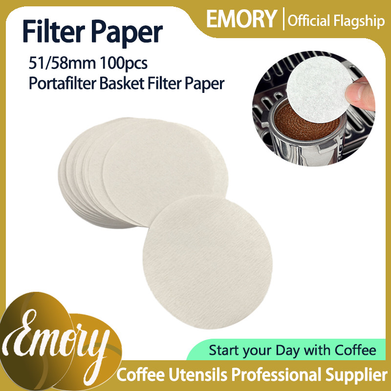 100pcs 51/53/58mm Coffee Filter Paper Portafilter Basket Round Coffee Maker Paper Filter Espresso