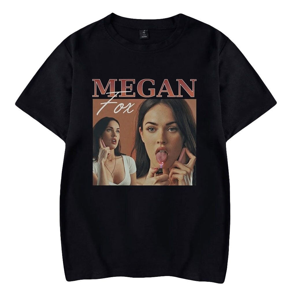 เสื้อยืดแขนสั้น Unisex Style Vintage Megan Fox ลายกราฟิก Harajuku สำหรับทั้งผู้ชายและผู้หญิง