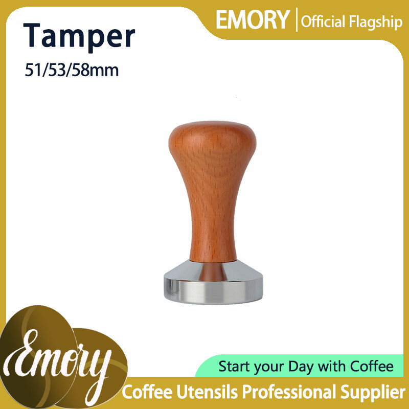51/53/58mm Heavy Coffee Tamper Wooden Handle Tamper Coffee Accessories