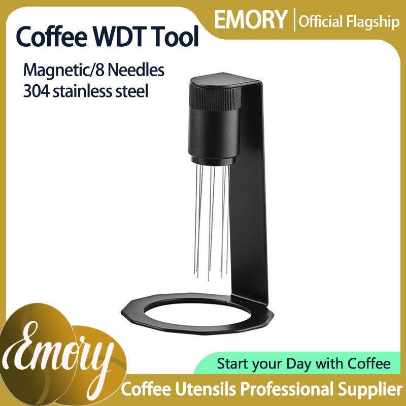 Emory WDT Tool Espresso Distribution Tools Coffee Stirrer 8 Needles With Magnetic Stand Storage
