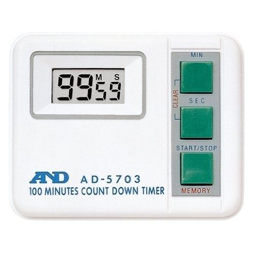 A&D Kitchen Timer Digital White 62x50x12mm AD-5703