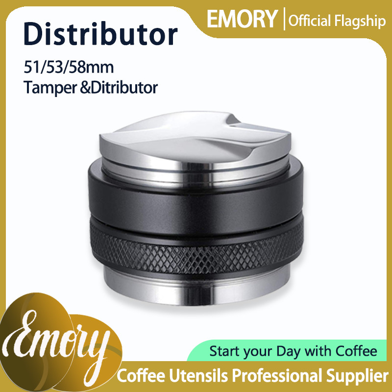 Emory Coffee Distributor &Tamper 2in1 3-Blade Stainless Steel Height Adjustable Coffee Accessories