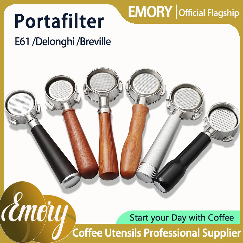 Delonghi/Breville/E61 Coffee Bottomless Portafilter Wooden Handle Coffee Accessories
