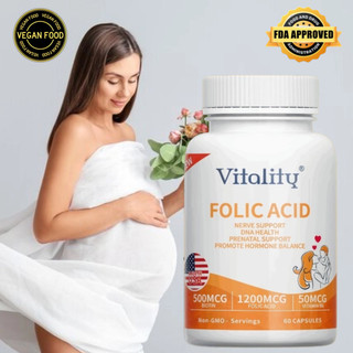 Folic Acid (Vitamin B6): Support Heart Health, Prenatal Support Supplement，Brain. Mood and Memory