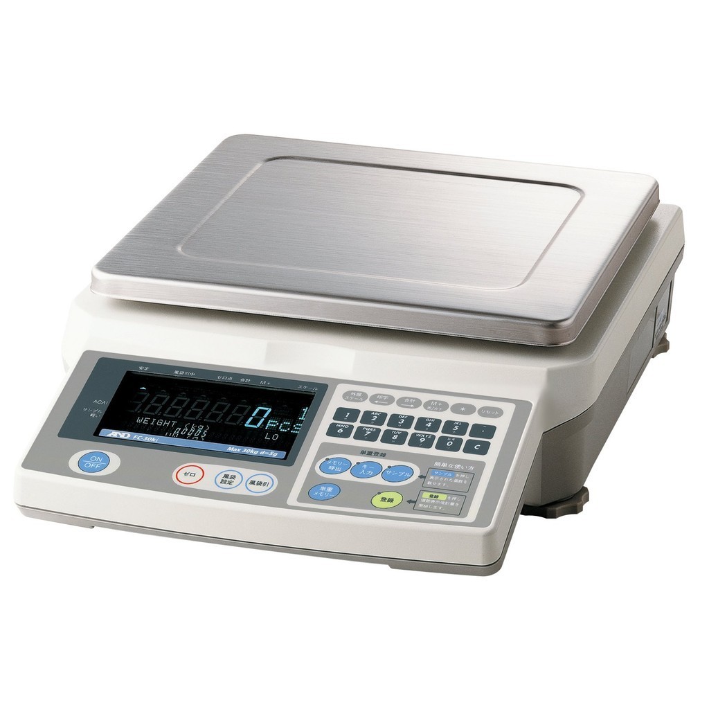 A&D Counting Scale FC-30Ki Capacity 30kg Minimum Display 5g Minimum Unit Weight 1g Pan Dimensions 30
